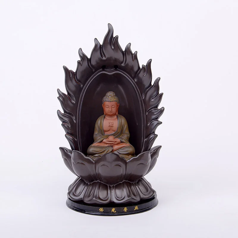 

Exquisite Backflow Incense Burner Buddha Light Shines Creative Home Decor Housewarming Gift Support Dropshipping