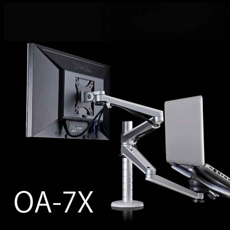 OA-7X Multimedia Desktop Long Arm 25inch LCD Monior Stand Laptop Holder Stand Table Full Motion Double Monitor Mount