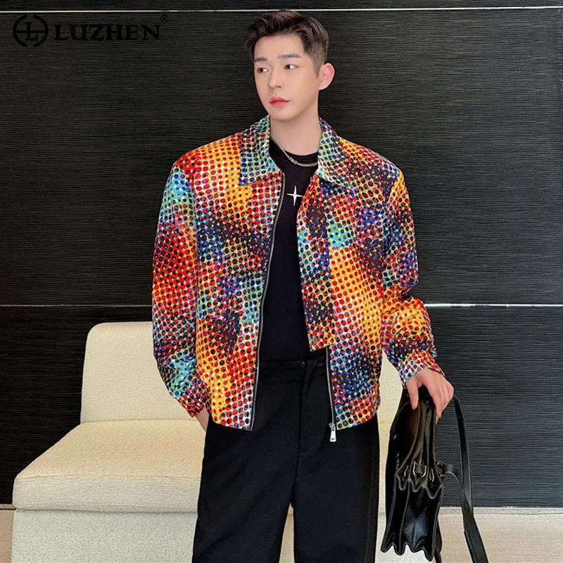 

LUZHEN Trendy Personalized Camouflage Print Jackets American Loose Casual Clothing Autumn Fashion Streetwear Men's Coats LZ4743