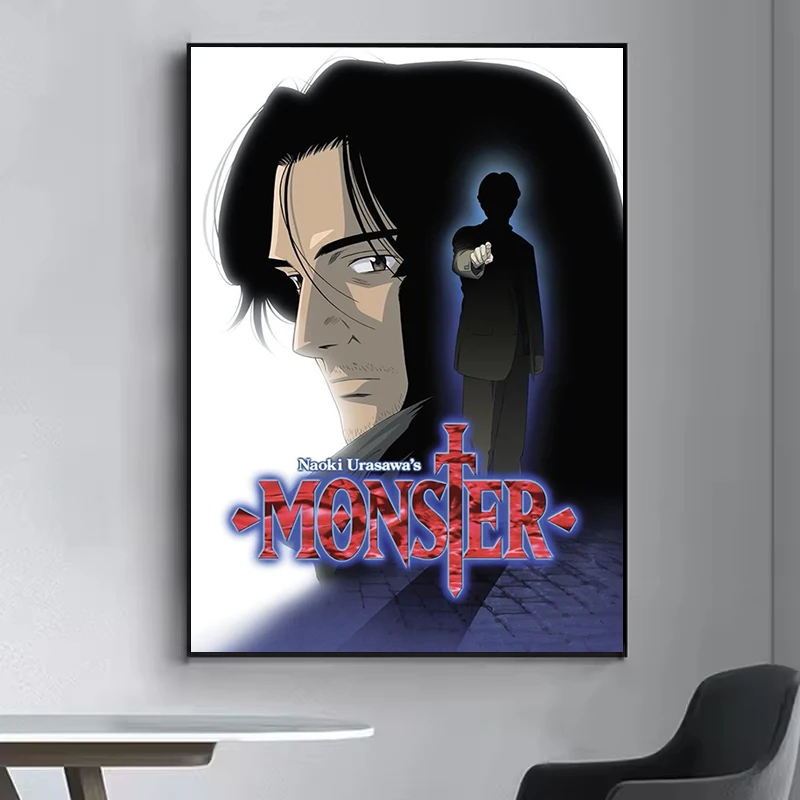 

N-Naoki Urasawa S Monster Anime Classic Vintage Poster Posters for Wall Painting Canvas Coffee House Bar Gaming Room Decoration