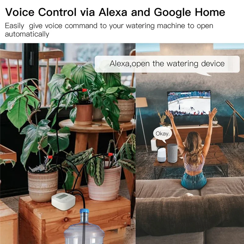 PORK-Tuya Wifi Smart Watering Machine Automatic Micro-Drip Irrigation System Plants Controller Alexa Enabled Tool