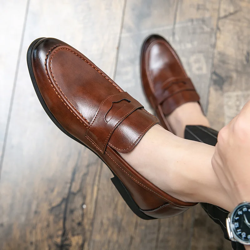 Spring Men's Cowhide Business Leather Shoes Comfortable and Breathable Men's Wedding Shoes Men Shoes