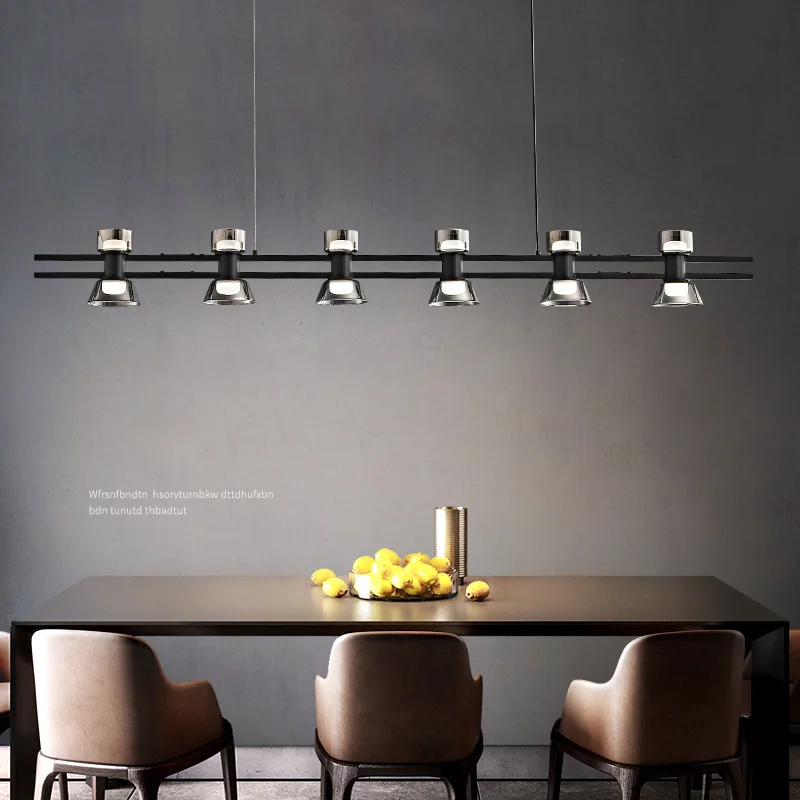 

Light Luxury Black Glass Chandelier Designer Multi Head LED Decorative Pendant Light Restaurant Minimalist Bedroom Hanging Lamp