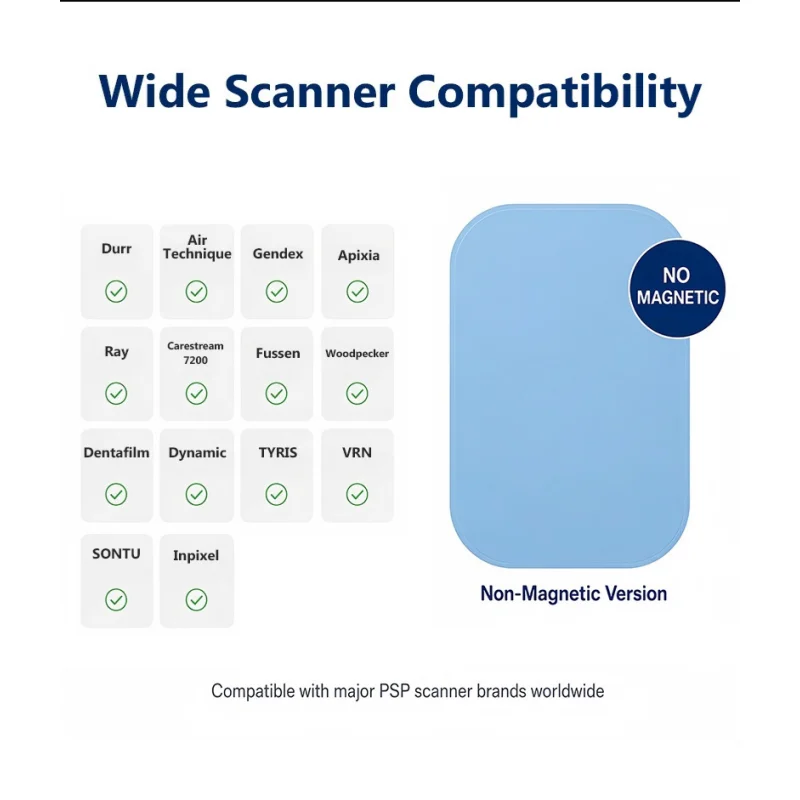 1Pc Dental X-Ray Phosphate Plate Scanner Imaging Plate No Magnetic Size 0 1 2 3 Intraoral X-Ray Sensor Image PSP Phosphor Plates