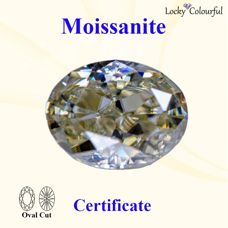 

Moissanite Oval Cut Natural Color Brilliant Yellow VVS1 with GRA Certificate Fo RDIY Charms Beads Jewelry Making Ring Materials