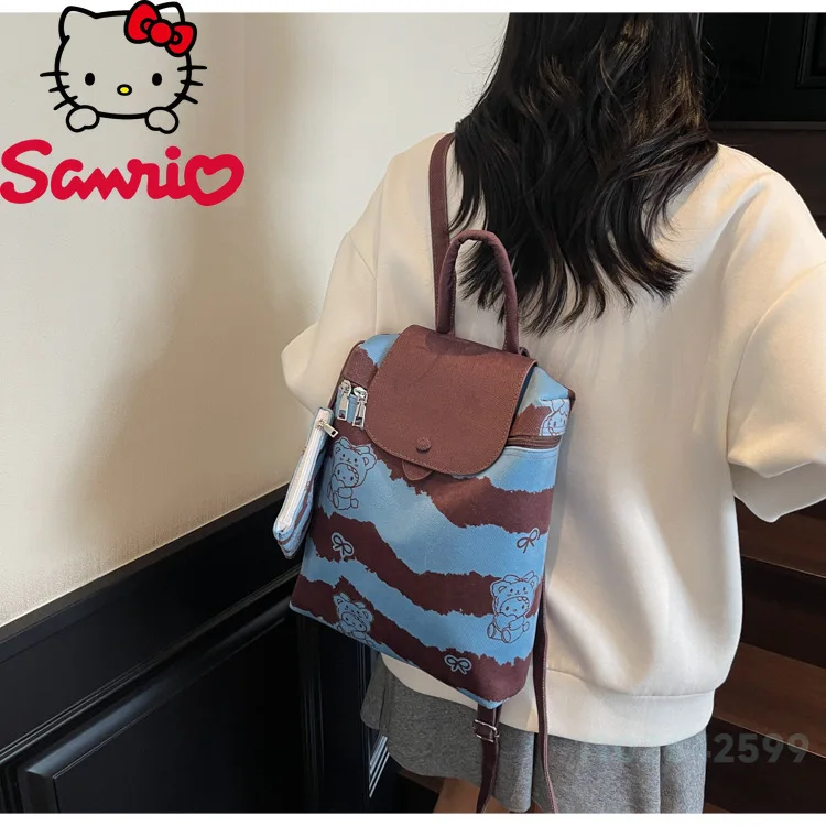 Hello Kitty 2025 New Women's Backpack Fashion High Quality Women's Backpack Cartoon Versatile Large Capacity Student Backpack
