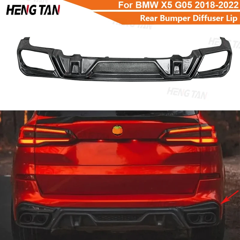 For BMW X5 G05 2018-2022 Car Rear Bumper Lip Diffuser Spoiler Parts L Style Carbon Fiber Upgrade Body kit Car Accessories