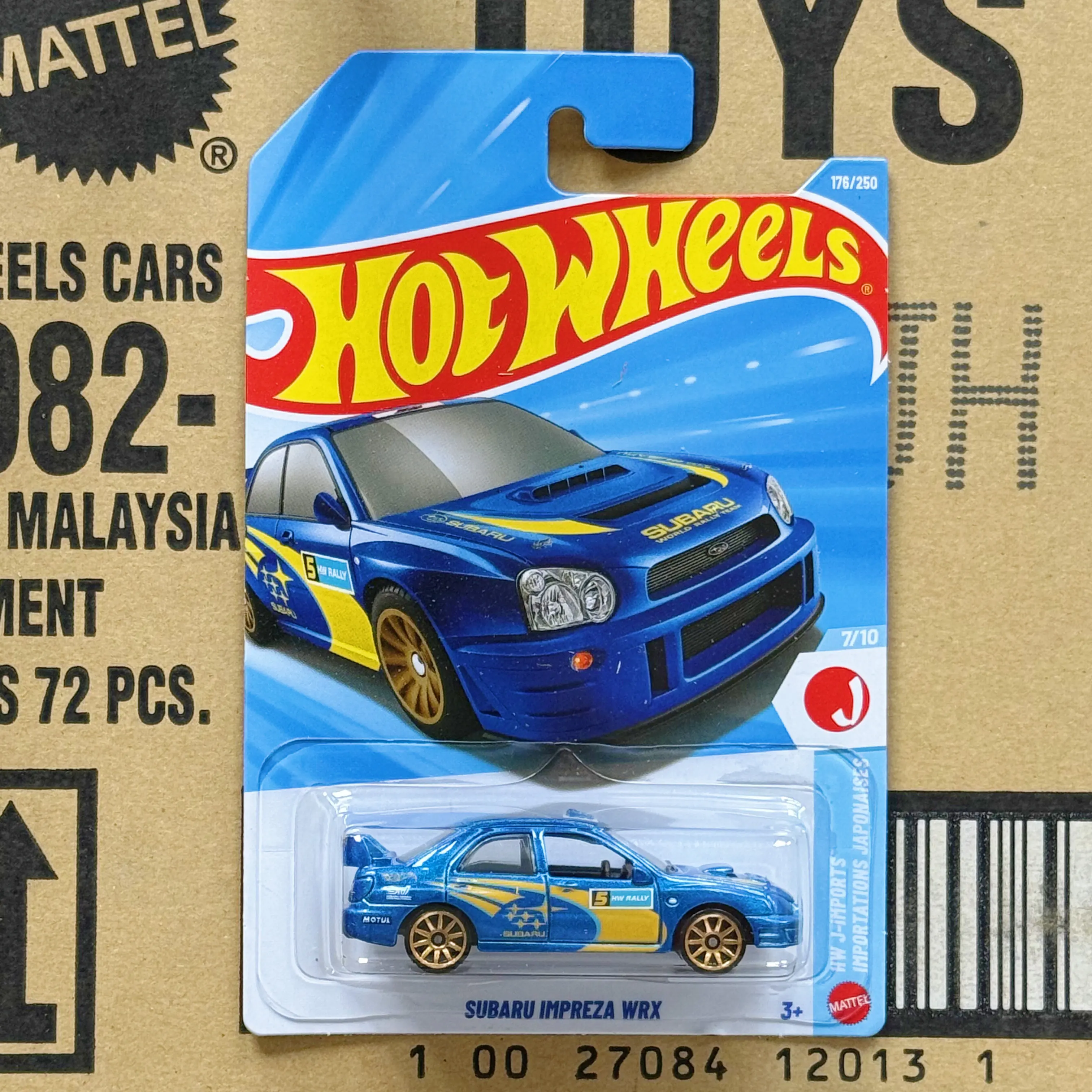 Coche Original Hot Wheels Subaru Impreza Wrx, Juguetes a Escala 1/64, Vehículo Fundido a Presión, Importaciones Hw J, Colección de Modelos de Aleación, Regalo de Cumpleaños