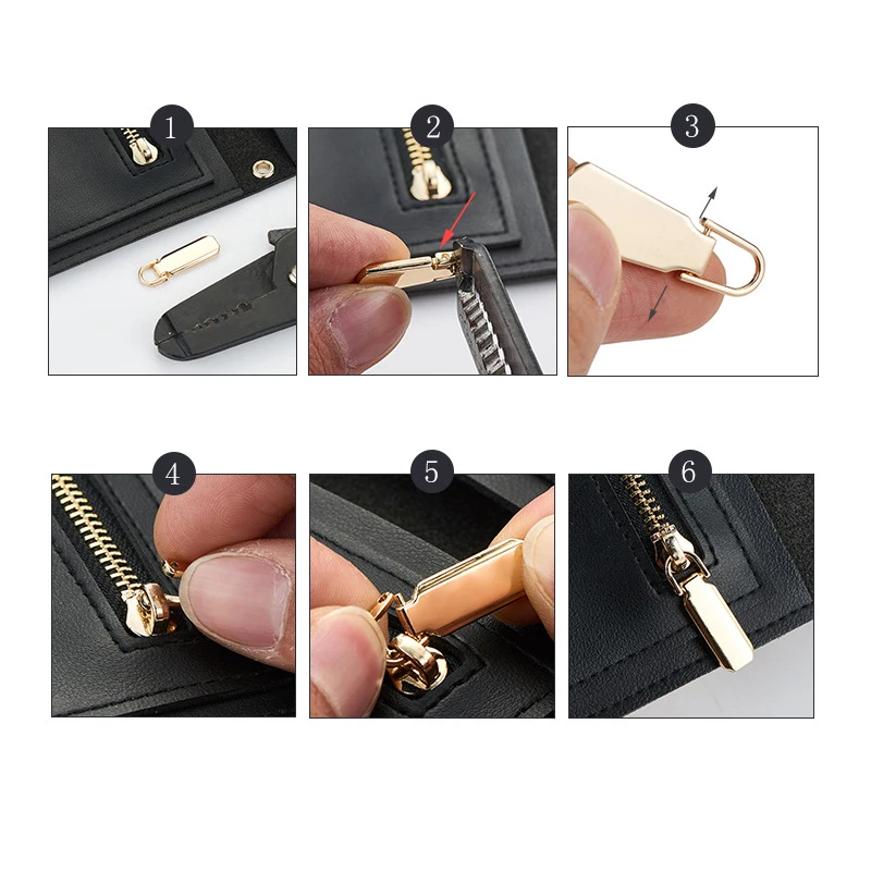 2/5pcs 8# 5# 3# Detachable Metal Zipper Pullers Zipper Sliders Head Repair Kits for Backpack Coat Tab Diy Sewing Accessories