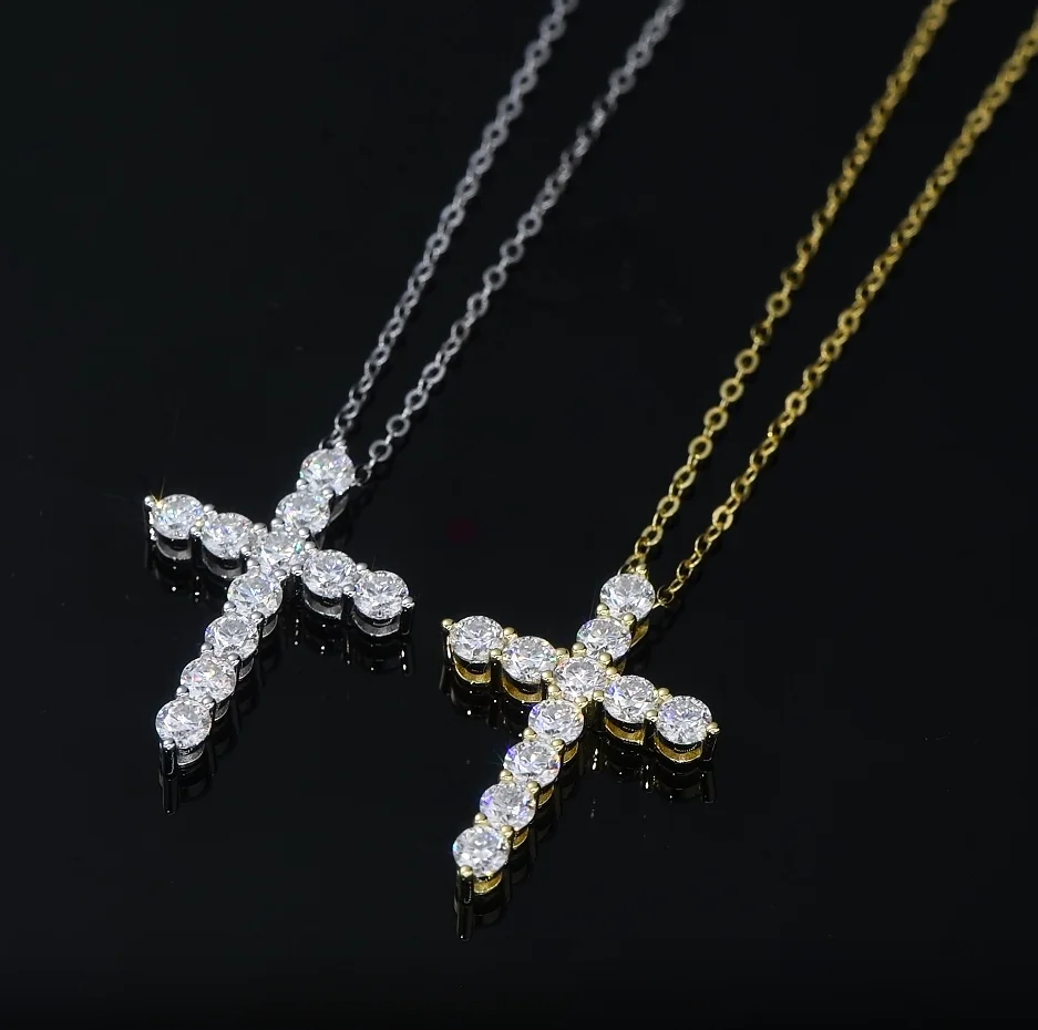 

Сертифицированное GRA ожерелье Ehhai с круглым муассанитом 3,5 мм и цепочкой для женщин, позолоченное 14-каратным золотом, изысканное ювелирное украшение для свадебных подарков