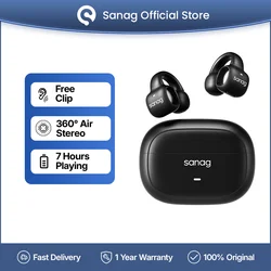 Sanag S3s Open Ear Bluetooth Earphones IPX4 Waterproof Wireless Headset 7 Hours playback Headphones 360° Air Stereo Tws Earbuds