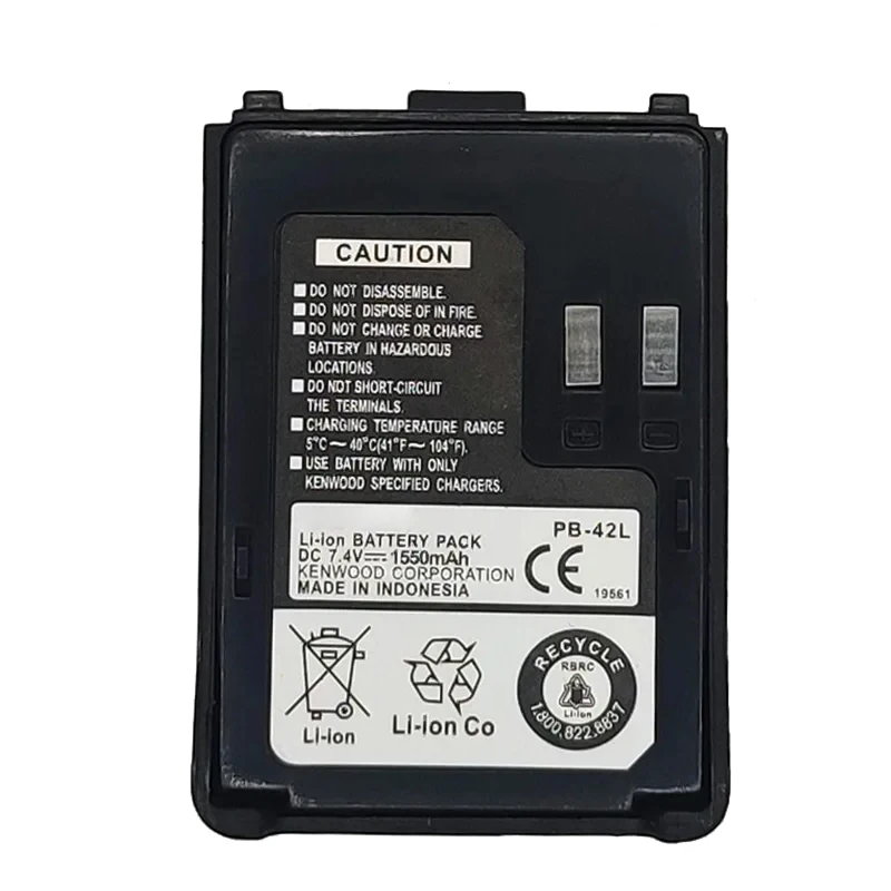 PB-42L Walkie Talkie Battery 1550mAh For KENWOOD TH-F6 TH-F6A TH-F6E TH-F7 TH-F7A TH-F7E Two Way Radio Replacement Li-ionBattery