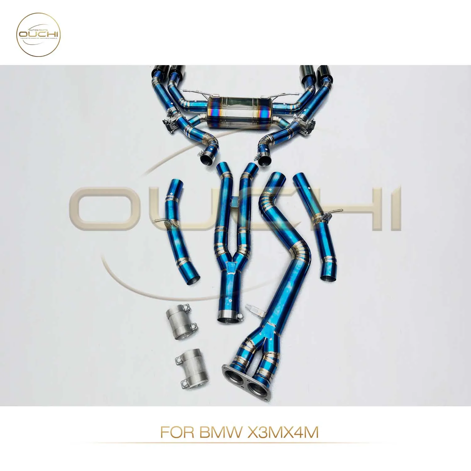 OUCHI Titanium Alloy Exhaust Catback For BMW X3M/X4M With Muffler Valves Single Pipe Auto Tuning Exhausted System Pipes