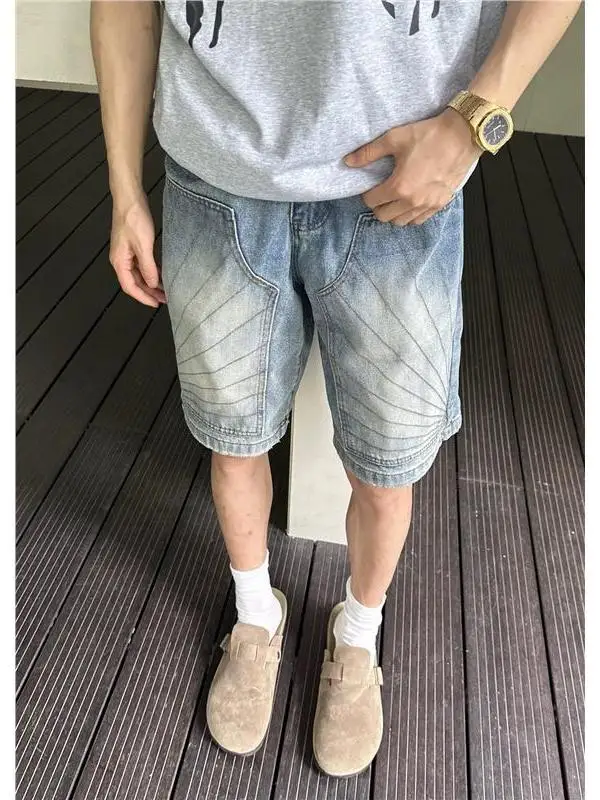 

Ретро-джинсы в американском стиле, летние, новые, свободные, прямого кроя, брюки-пятиштани, молодежная мода, износостойкие