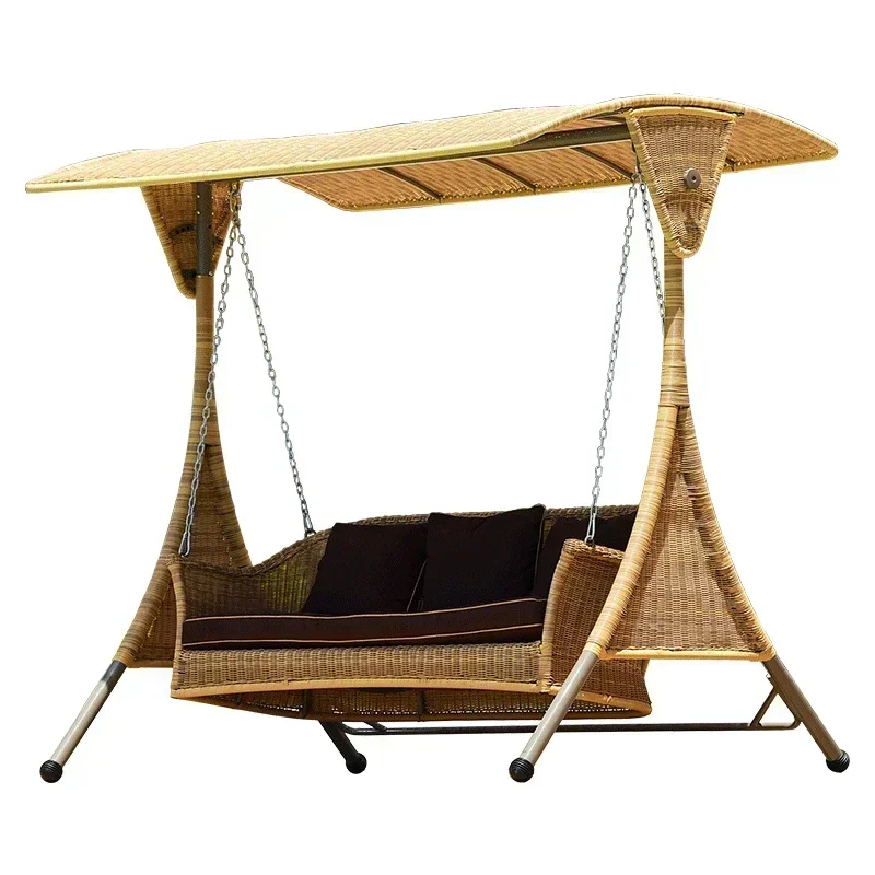 

~Y Rattan Chair Swing Balcony Rattan Swing Chair Outdoor Double Terrace Garden Courtyard Swing