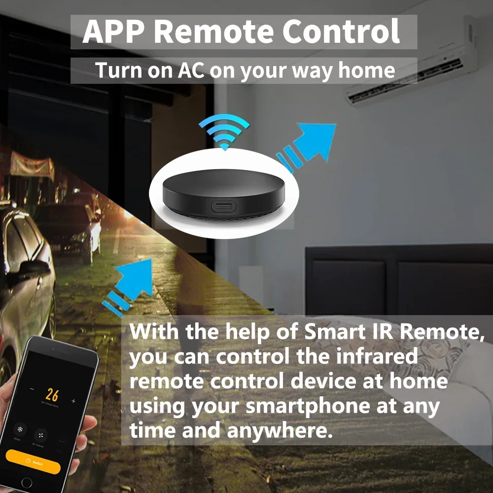 Tuya WiFi Temperature Humidity Sensor with  APP IR Remote Control For Smart HomeFor AC TV Work with SmartLife Yandex Alexa