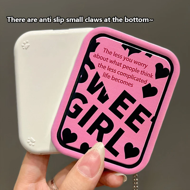 만화 패턴 미니 접이식 메이크업 거울, 독창성 패턴, 휴대용 메이크업 도구, 여자 미니 핸드헬드 메이크업 거울