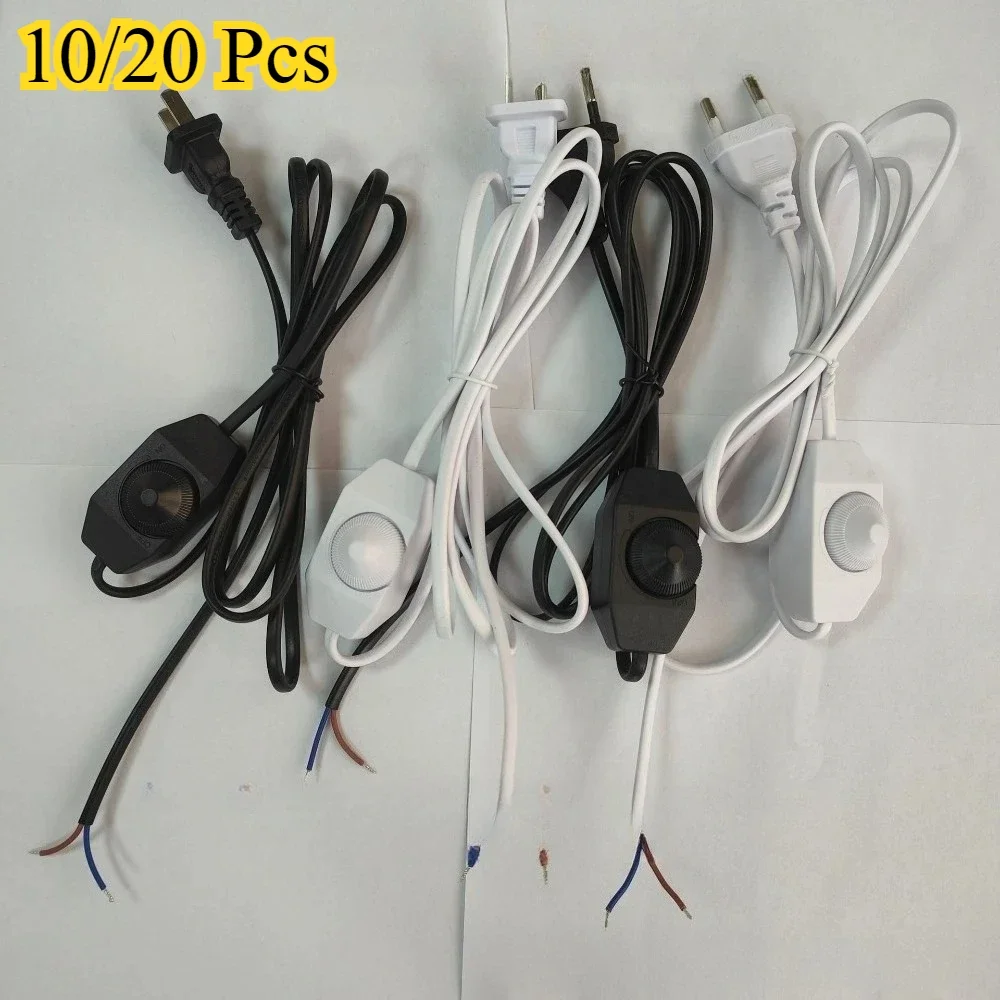

10/20 Pcs 1.8 Meters Last-using Dimming Flat Plug Round Plug Power Cord Regulation Temperature Control Switch Floor Lamp Cable