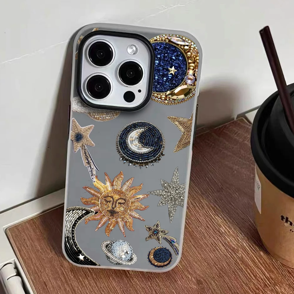 Für iPhone 17 15 16 14 Pro Max Hülle Plus Luxus Sterne Mond INS Cover Für iPhone 13 11 12 ProMax XS XR 8 Plus Bonbonfarben Hüllen – Detail 6
