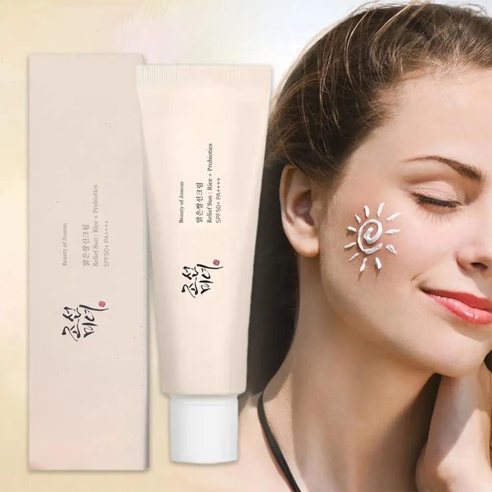 50ml Probiotic Sunscreen Cream SPF50+ Korean Rice Probiotic Solar Blocker Skin Whitening Cream Facial Mild Moisturizer Serum