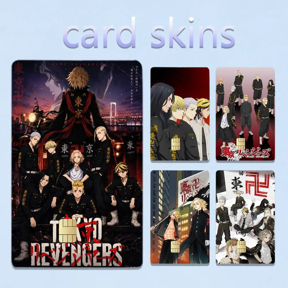 Anime Tokyo Revengers 4pcs 1Set Card Stickers Small Waterproof Chip 4PCS Card Sticker Anti-Scratch