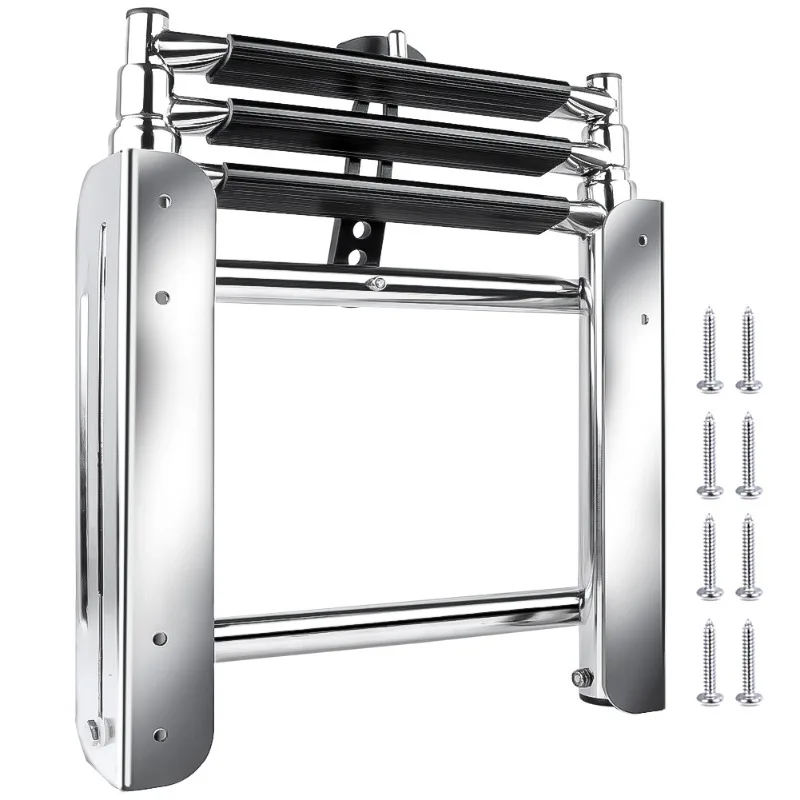 

304 stainless steel yacht, speedboat, marine sewer ladder, hidden three-section, folding retractable sewer ladder