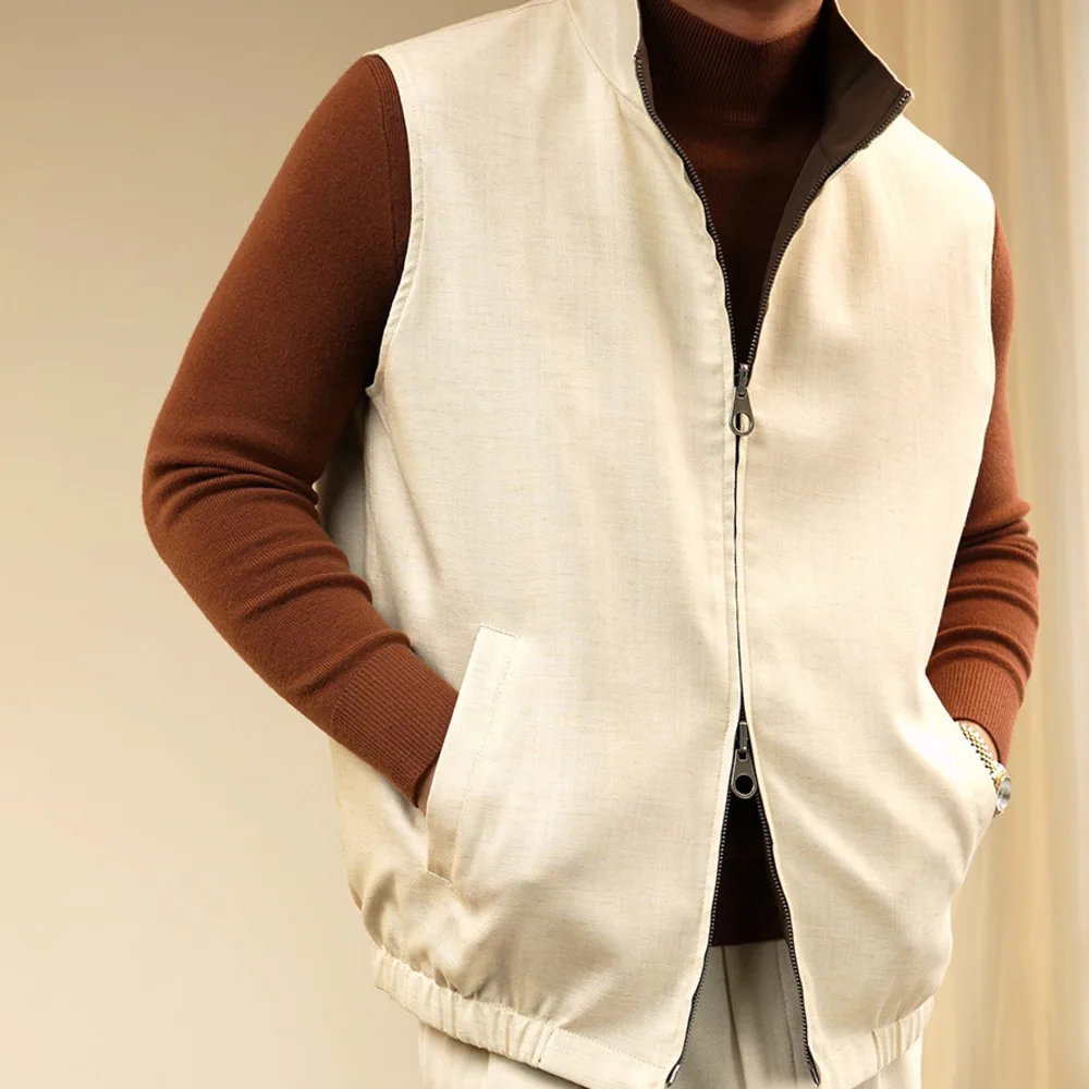 Men Vest Wear On Both Sides Stylish Vintage-inspired Windproof Outdoor Sport Vest Suitable For Business Autumn Sleeveless Jacket