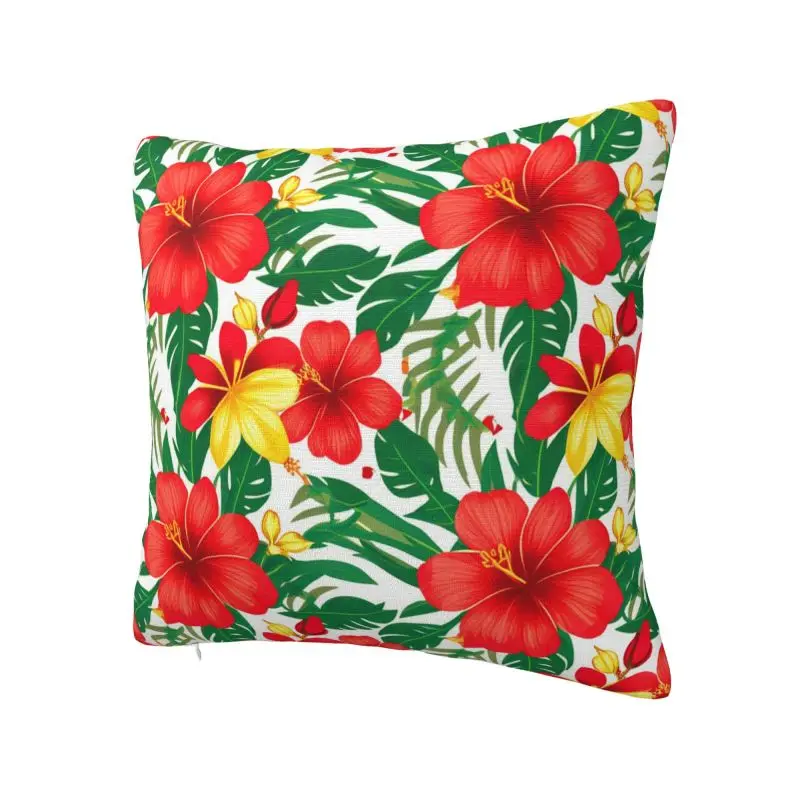 Fashion Hawaii Floral Tropical Flowers Leaves Cushion Cover 40x40cm Soft Throw Pillow Case for Sofa Square Pillowcase Home Decor