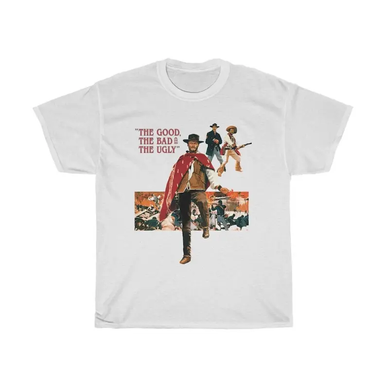 

The Good The Bad and The Ugly Classic Action Movie Men's White T-Shirt Size S to 5XL