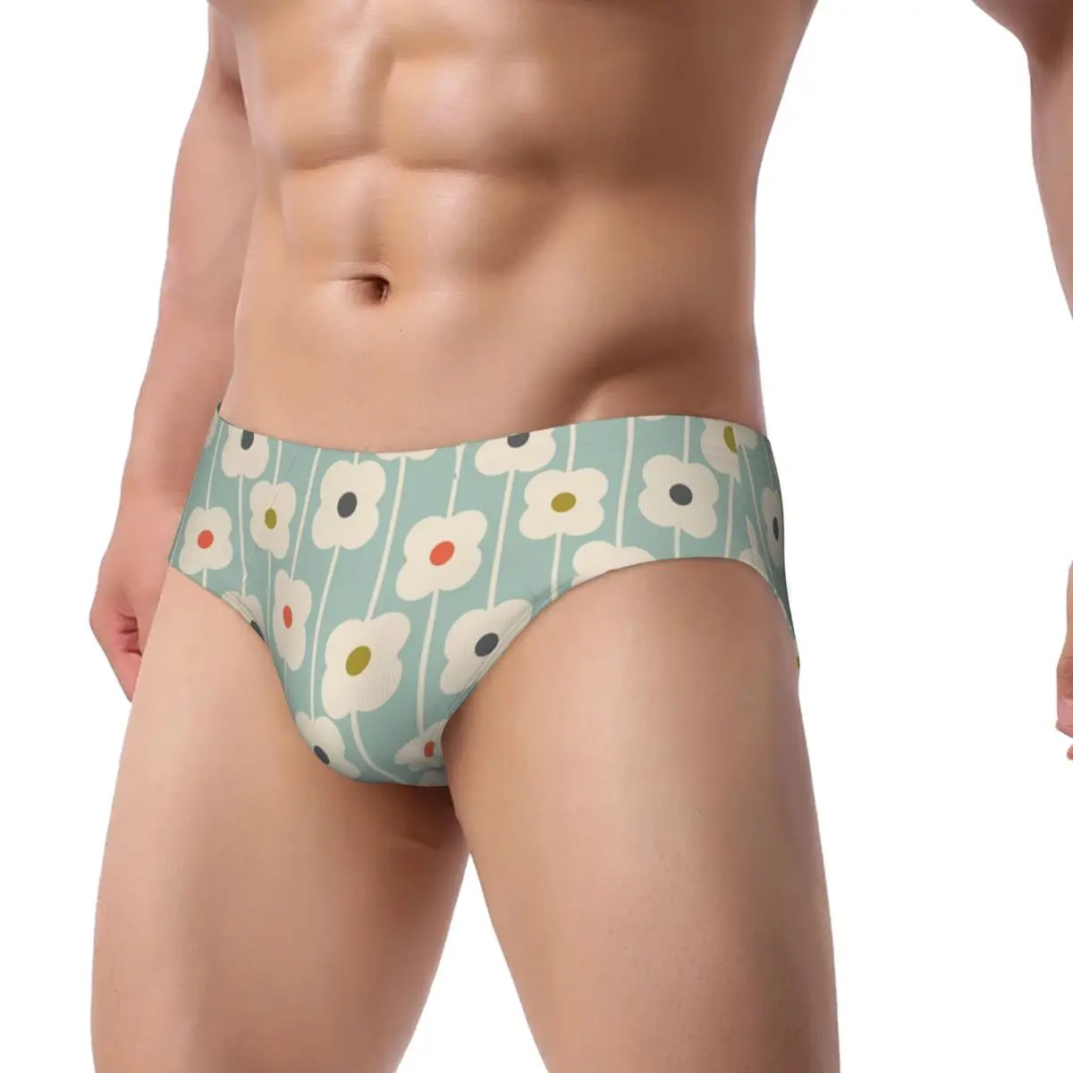 Custom Orla Kiely Abacus Flowers Brief Panties Womens Breathable Stretch Scandinavian Pattern Underwear