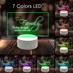 Tablero de notas con luz Led de noche creativa, tablero de mensajes USB, luz de vacaciones con bolígrafo, regalo para niños, decoración de novia, lámpara de noche