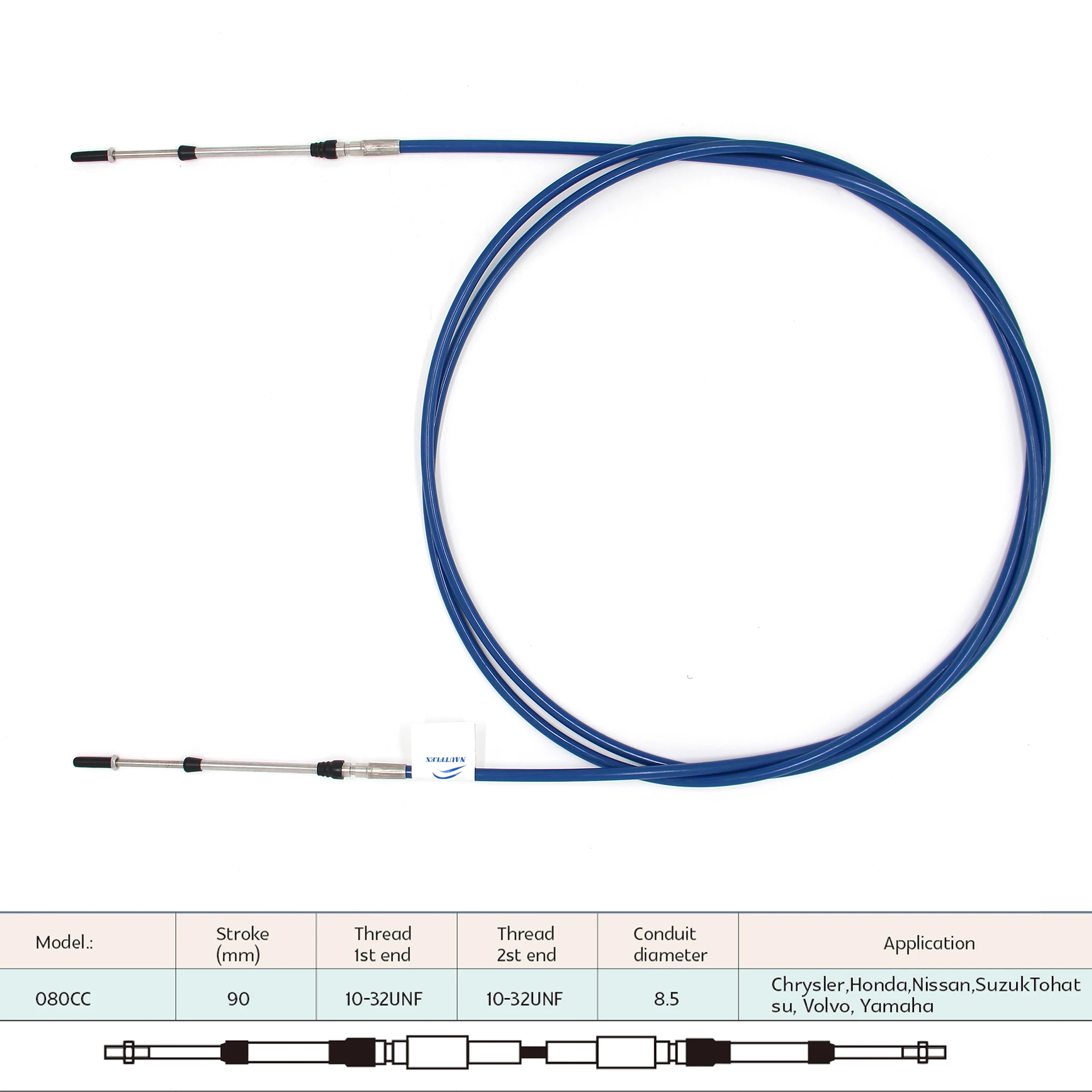 Marine Boat Outboard Engine Throttle Shift Control Cable High Efficiency & Flexibility - 33C Universal Style