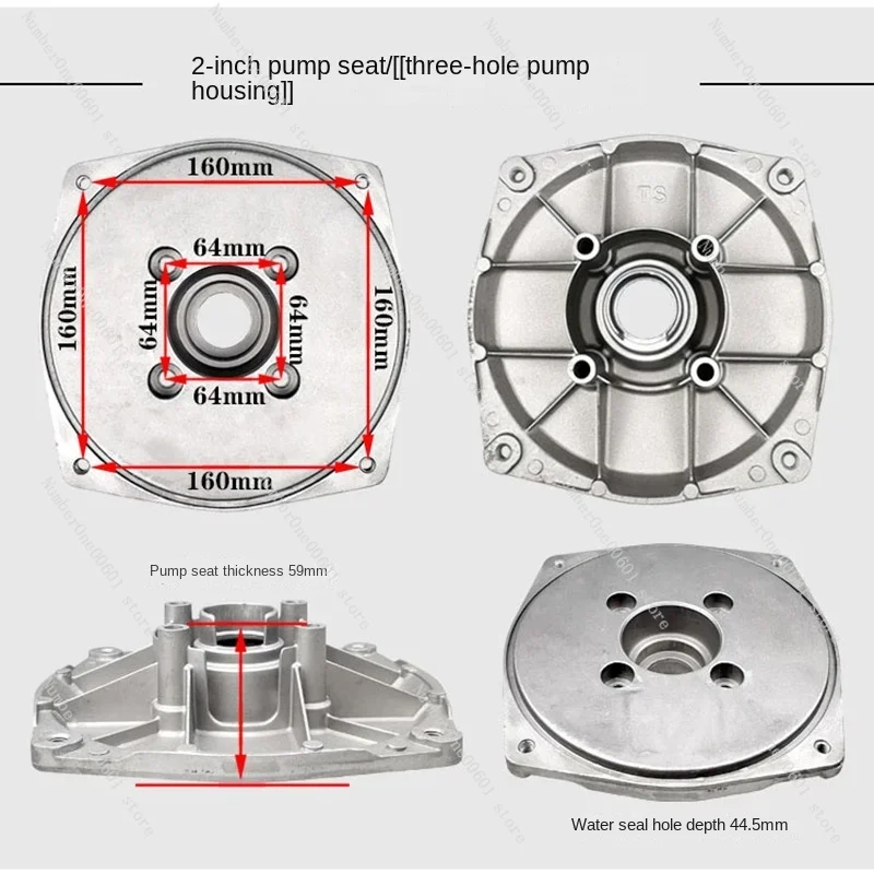 Gasoline Water Pump 2/3/4-Inch Body Three-Hole Four-Hole Pump Shell Diesel Engine Self-Priming Pump Aluminum（1pcs）