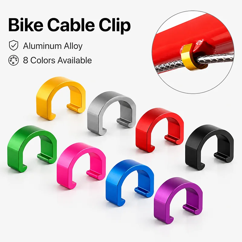 Aluminum Alloy Bicycle Cable Guide Clip U-Shaped Brake Shift Cable Housing Holder 7mm Frame Line Clamp for MTB Road Bike