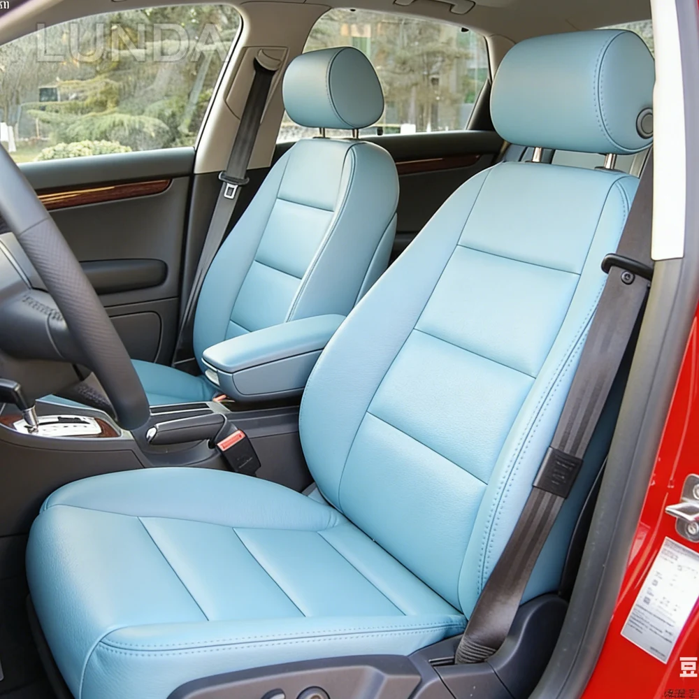 

Чехлы на сиденья автомобиля для Audi A4 B7 8E 2005 2006 2007 2008, полный комплект, чехлы на сиденья из искусственной кожи, защитные накладки, автомобильные аксессуары