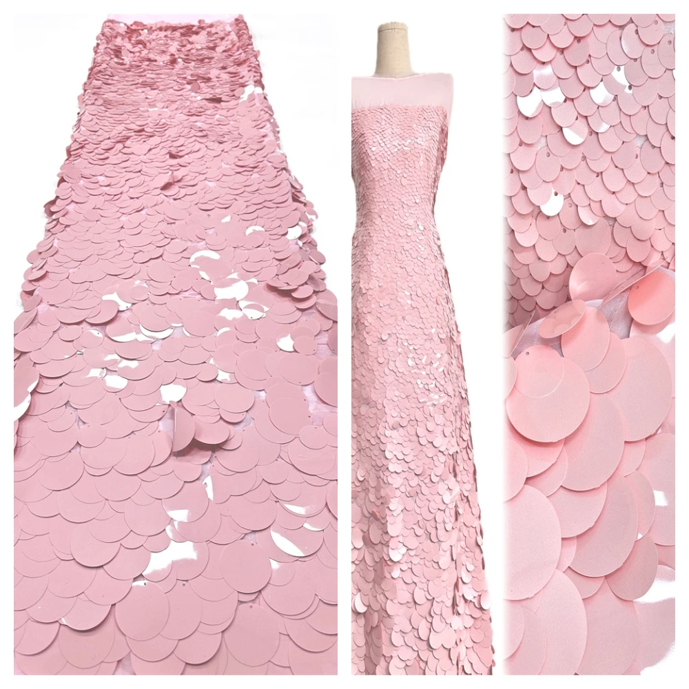 

High-Quality African Nigerian Elegant Embroidered French Tulle Lace Fabric with Sequins for Party Wedding