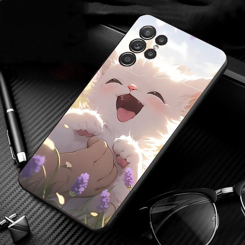 かわいい猫のスマホケース Samsung A35 A55 A54 A15 A25 A05s A05 A22 A24 A52 A33 A34 M34 M14 M54 M23対応