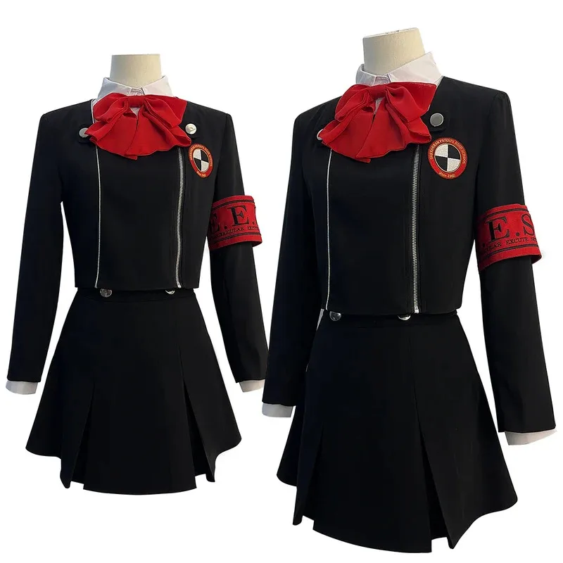 

HOLOUN Game P3 Aegis Cosplay Costume Wig Gekkoukan High School Uniform Embroidery Suit Skirt Shirt Daily Wearing Gift