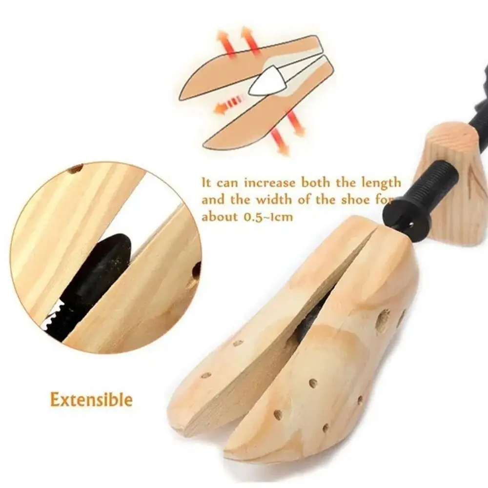 2-Way Adjustable Shoe Stretcher Shoes Tree Shaper Rack Pine Wood Shoe Expander For Man Women