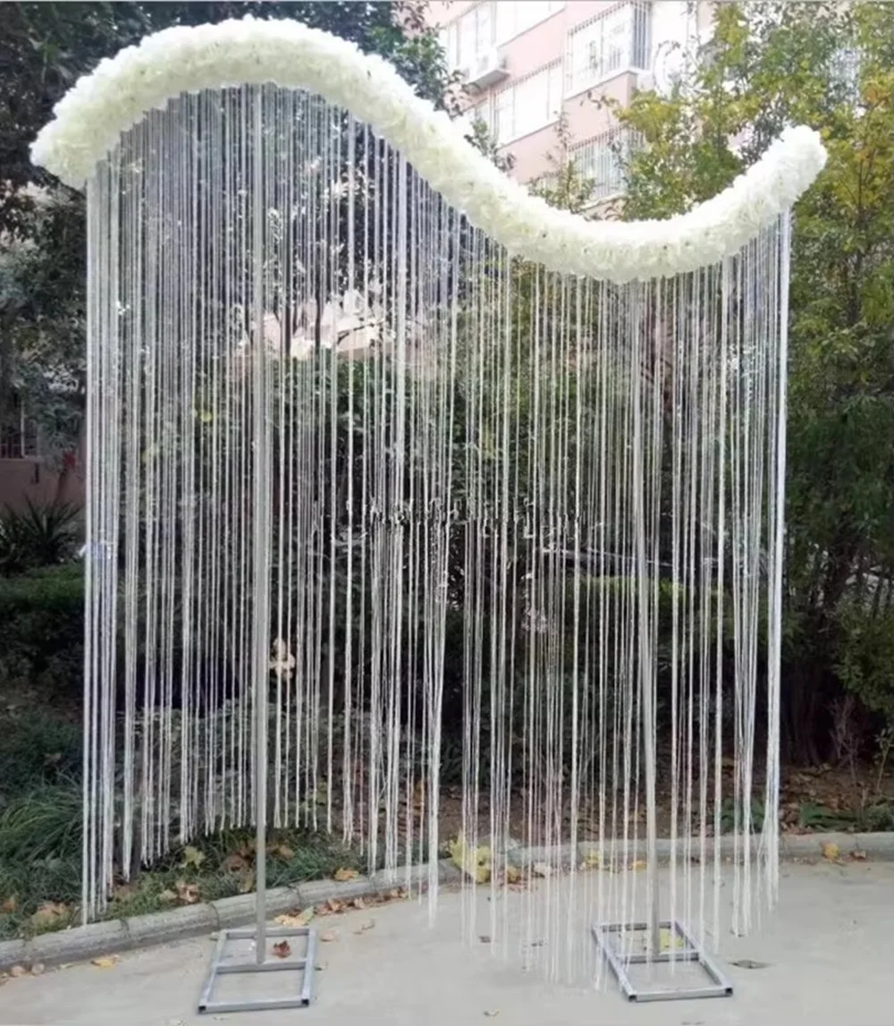 2M/6,5FT Hochzeitsdekorationen Weißer S-förmiger Hintergrundständer Deckenring Gebogener S-förmiger Eisenring Hochzeitsvorhang S-förmiger Ständer – Detail 2