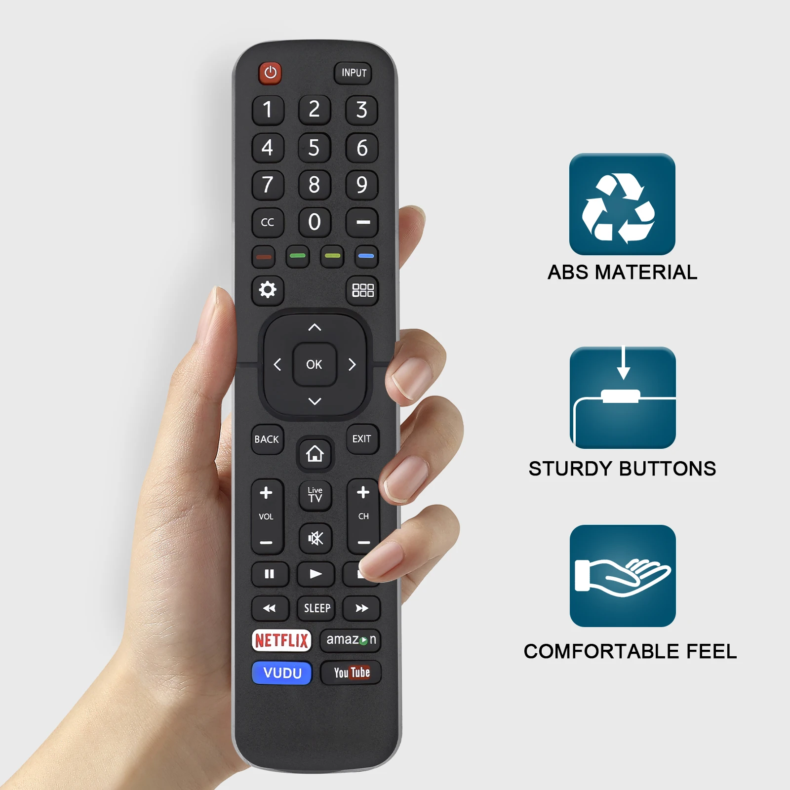 New替换 Hisense Tv Remote Control En-2A27 for Hisense 4K Led Smart Tvs En2A127H En2A27Ht En2An27H En2As27H En2D27 En3392