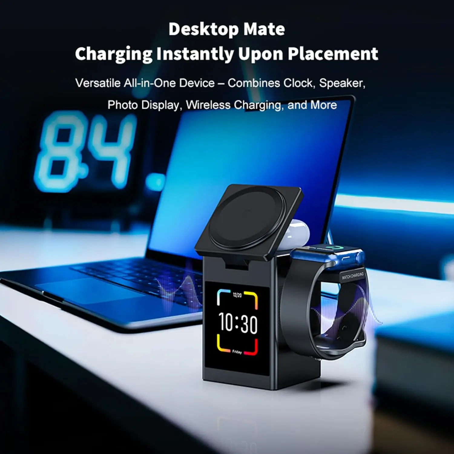 3-in-1-magnetic-wireless-charger-bluetooth-speaker-with-touch-screen-alarm-clock-lyrics-display-tf-card-desktop-charging-dock