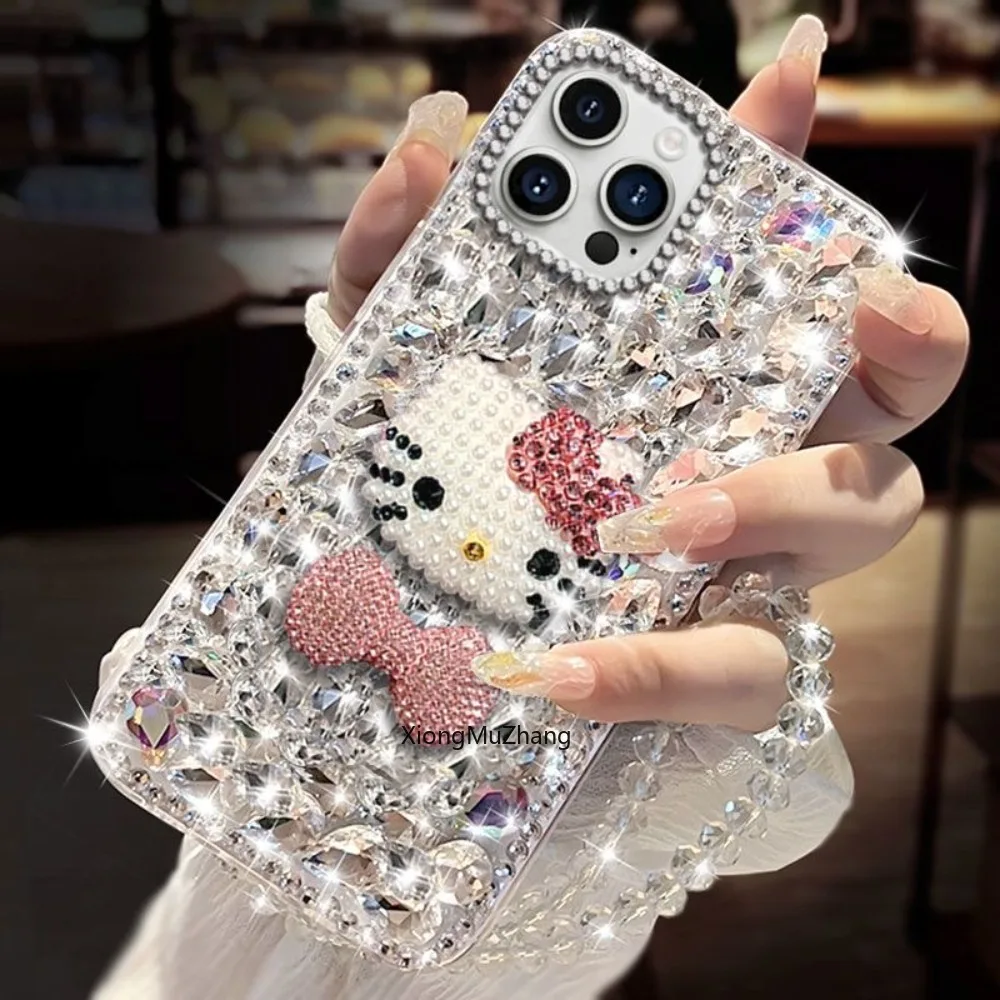 Hello Kitty Strass-Schleifen-Handyhülle für Nothing Phone 4A Pro 4B 3A Lite 3A Pro 3A 2A 3 2 1 CMF Phone 2 Pro 1 Diamant-Abdeckung Coque – Detail 6