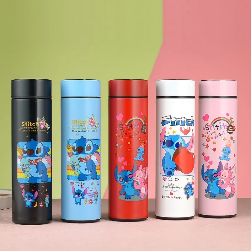 Disney Stitch High-Tech Slimme Thermos Cup Schattige Student Paar Cartoon Steek Temperatuur Display Kinderen Water Cup