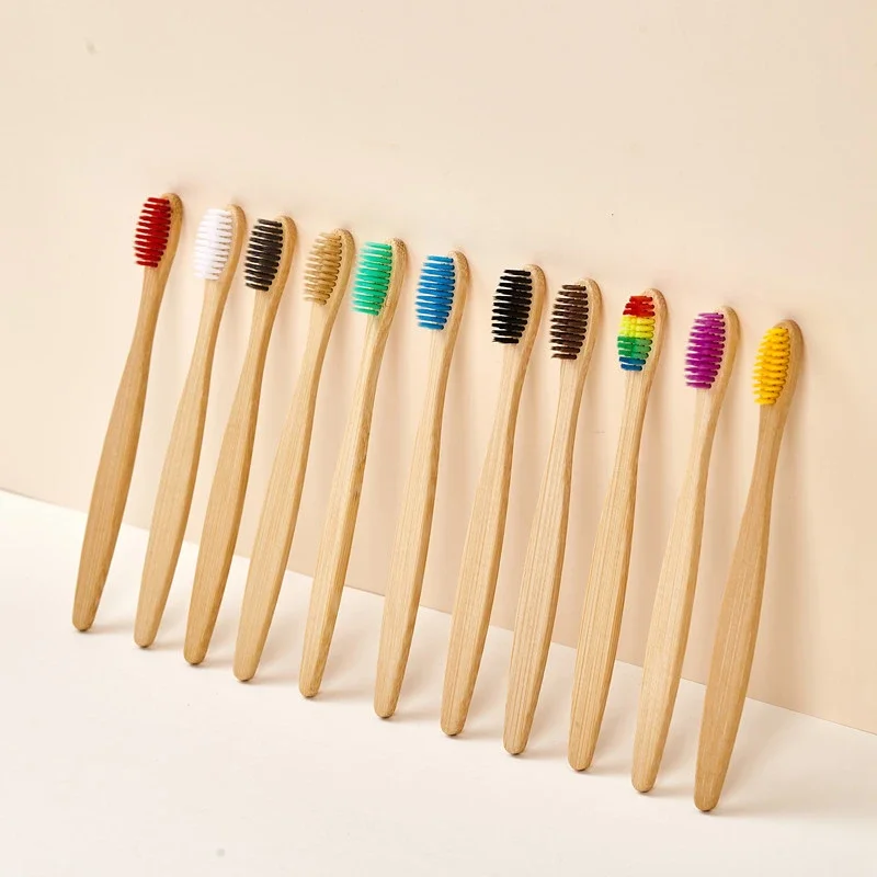 5/10/20/30Pcs Colorful Bamboo Toothbrushes Soft Bristle Eco Friendly Natural Wooden Tooth Brush Biodegradable Oral Care