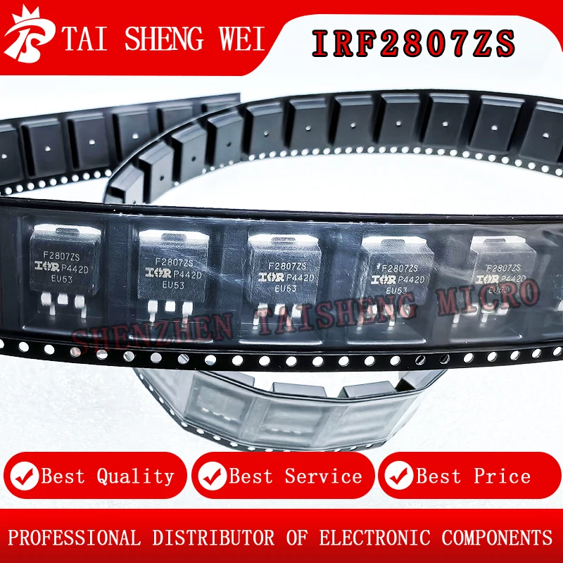 10PCS Brand New IRF2807ZSTRLPBF IRF2807ZS F2807ZS 75A/75V TO-263 N Channel MOS Tube FETs
