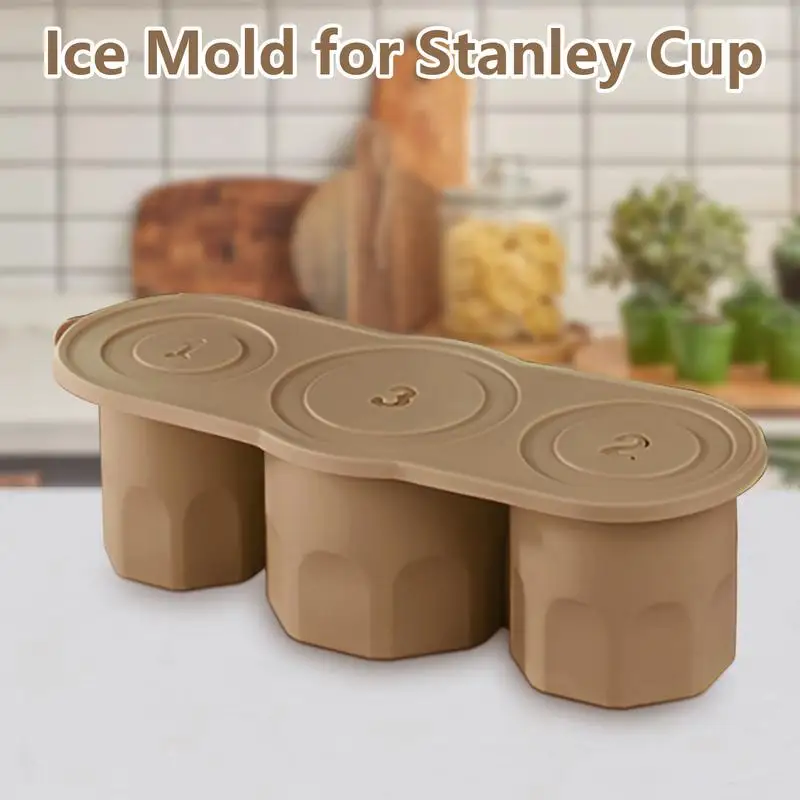 

Silicone Ice Cube Molds Cylindrical Tumbler Cup Ice Cube Trays 3-Cavity Large-Capacity Reusable Easy Release Mold For Ice Drinks