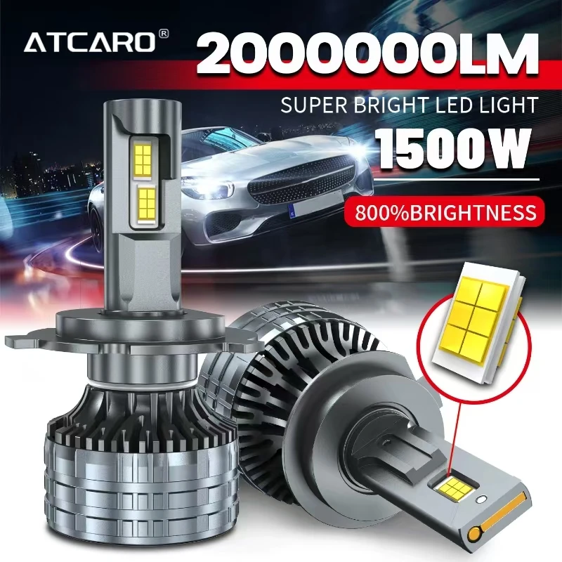 

2PC 2000000LM 1500W H4 H7 H11 LED CANBUS H1 H3 H8 9005 9006 HB3 HB4 9012 HIR2 9007 9008 LED Headlight Turbo Auto Fog Lamp 6000K