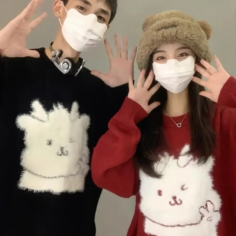 

2023 New Winter Knitting Sweaters Couples Warm Thicken Pullover Women Casual Xmas Look Mens Clothing Christmas Weater