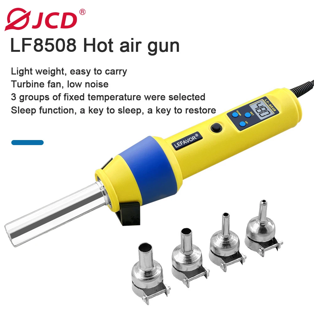 450W Micro Hot Air Gun Portable LCD Display Rework Station Heat Gun Hair Dryer Temperature Adjustable IC SMD BGA Welding Tools